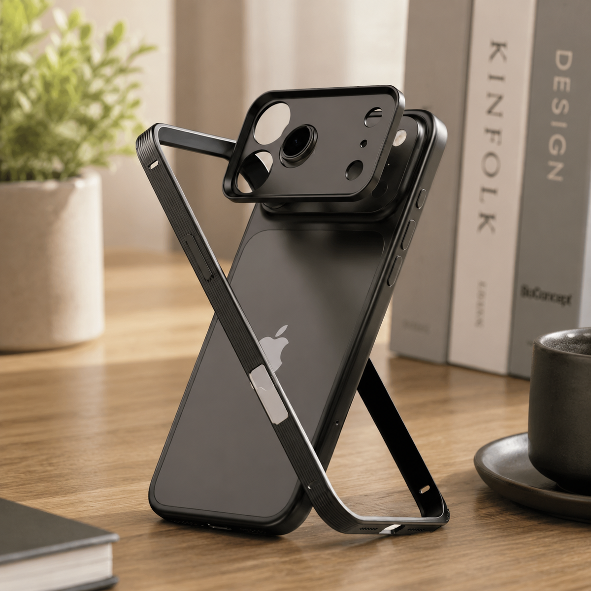 Premium iPhone Case MagSafe Compatible Protective Cover Metal Frame Heat Dissipation Design Anti Slip Grip Shockproof Camera Lens Protection Slim Structure