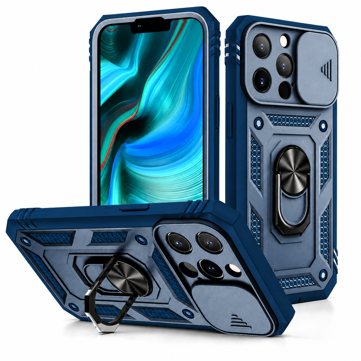 Premium iPhone Case MagSafe Compatible Rugged Armor Card Holder Cover Kickstand Shockproof Protection Camera Lens Guard Slim Magnetic Heavy Duty Design