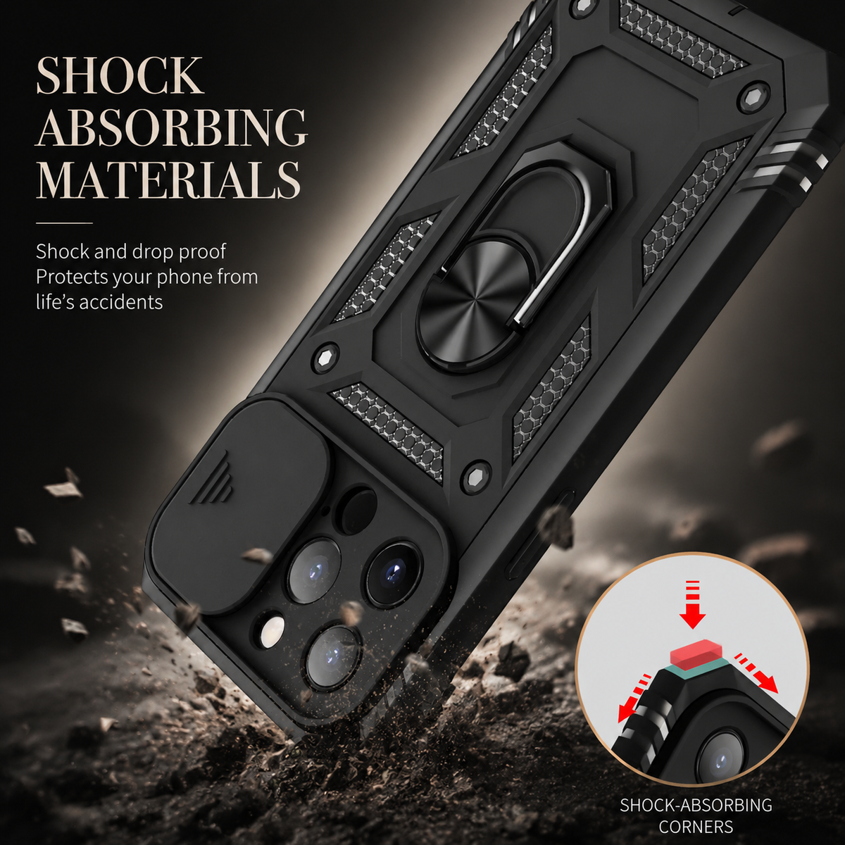 Premium iPhone Case MagSafe Compatible Rugged Armor Shockproof Protective Cover Kickstand Card Holder Camera Lens Protection Heavy Duty Full Coverage