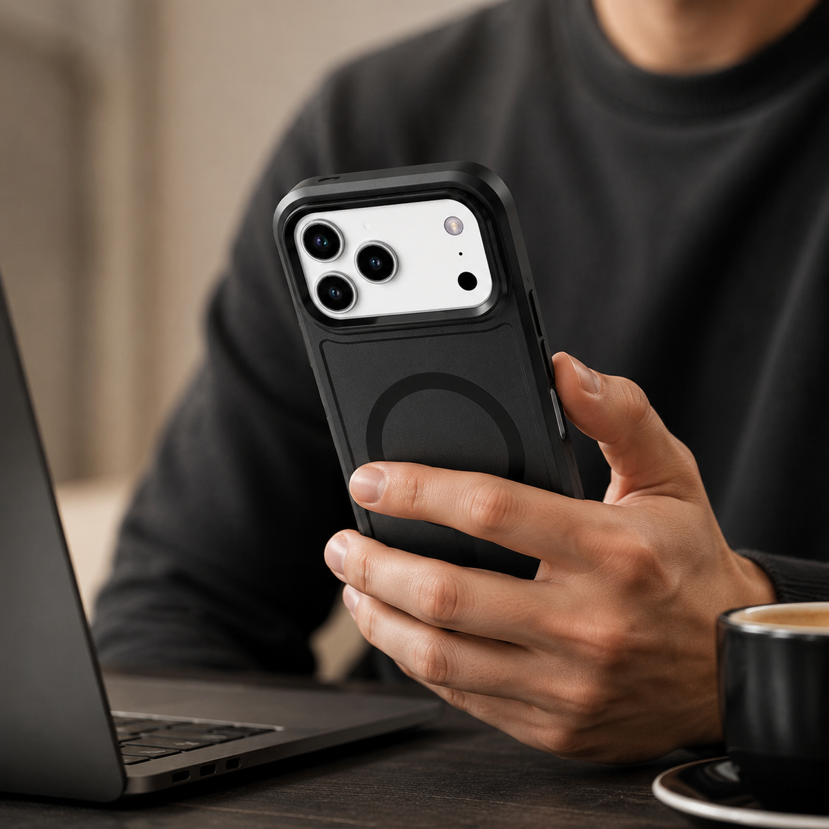 Premium iPhone Case MagSafe Compatible Rugged Armor Shockproof Protective Cover PC TPU Anti Slip Camera Protection Anti Scratch Reinforced Defender