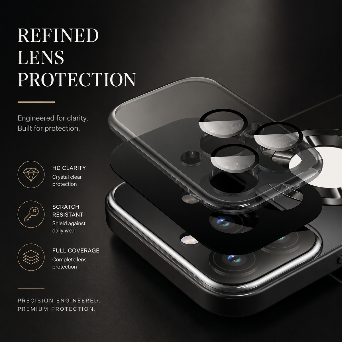Premium iPhone Case MagSafe Compatible Shockproof Protective Cover Glass Back Camera Lens Protection Anti Fingerprint Slim Magnetic Anti Scratch Clear