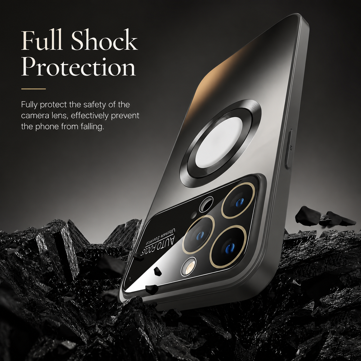 Premium iPhone Case MagSafe Compatible Shockproof Protective Cover Glass Back Camera Lens Protection Anti Fingerprint Slim Magnetic Anti Scratch Clear