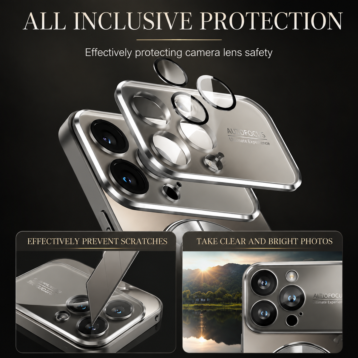 Premium iPhone Case MagSafe Compatible Shockproof Protective Cover Glass Back Camera Lens Protection Anti Fingerprint Slim Magnetic Anti Scratch Clear