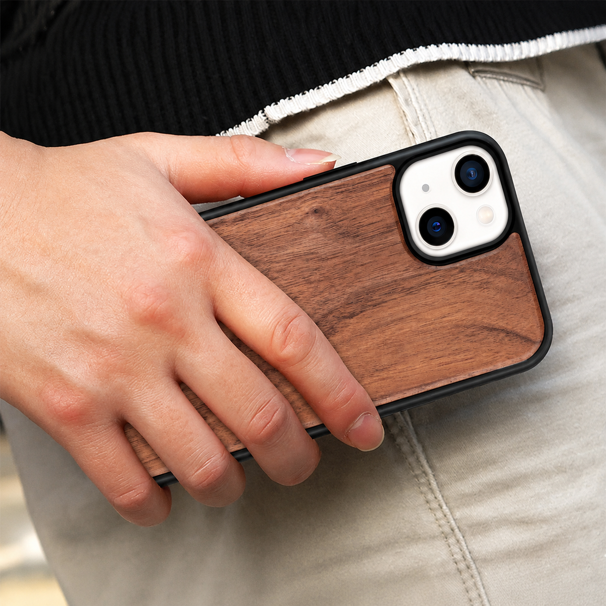 Premium iPhone Case MagSafe Compatible Solid Bamboo Wood Shockproof Protective Cover Hard Back Camera Lens Protection Slim Natural Design