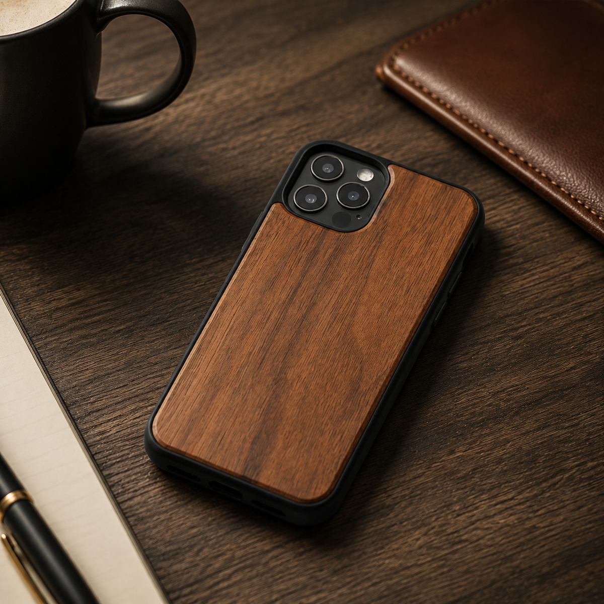Premium iPhone Case MagSafe Compatible Solid Bamboo Wood Shockproof Protective Cover Hard Back Camera Lens Protection Slim Natural Design