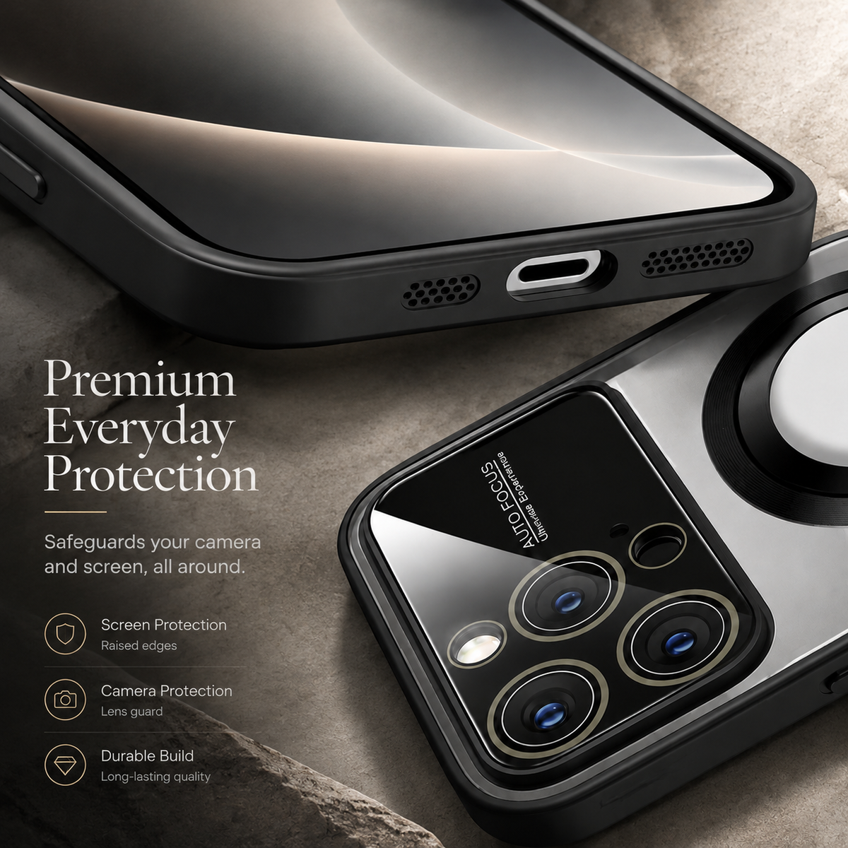 Premium iPhone Case MagSafe Compatible Tempered Glass Cover Shockproof Protective Design Camera Lens Protection Slim Magnetic Anti Scratch Hard Back