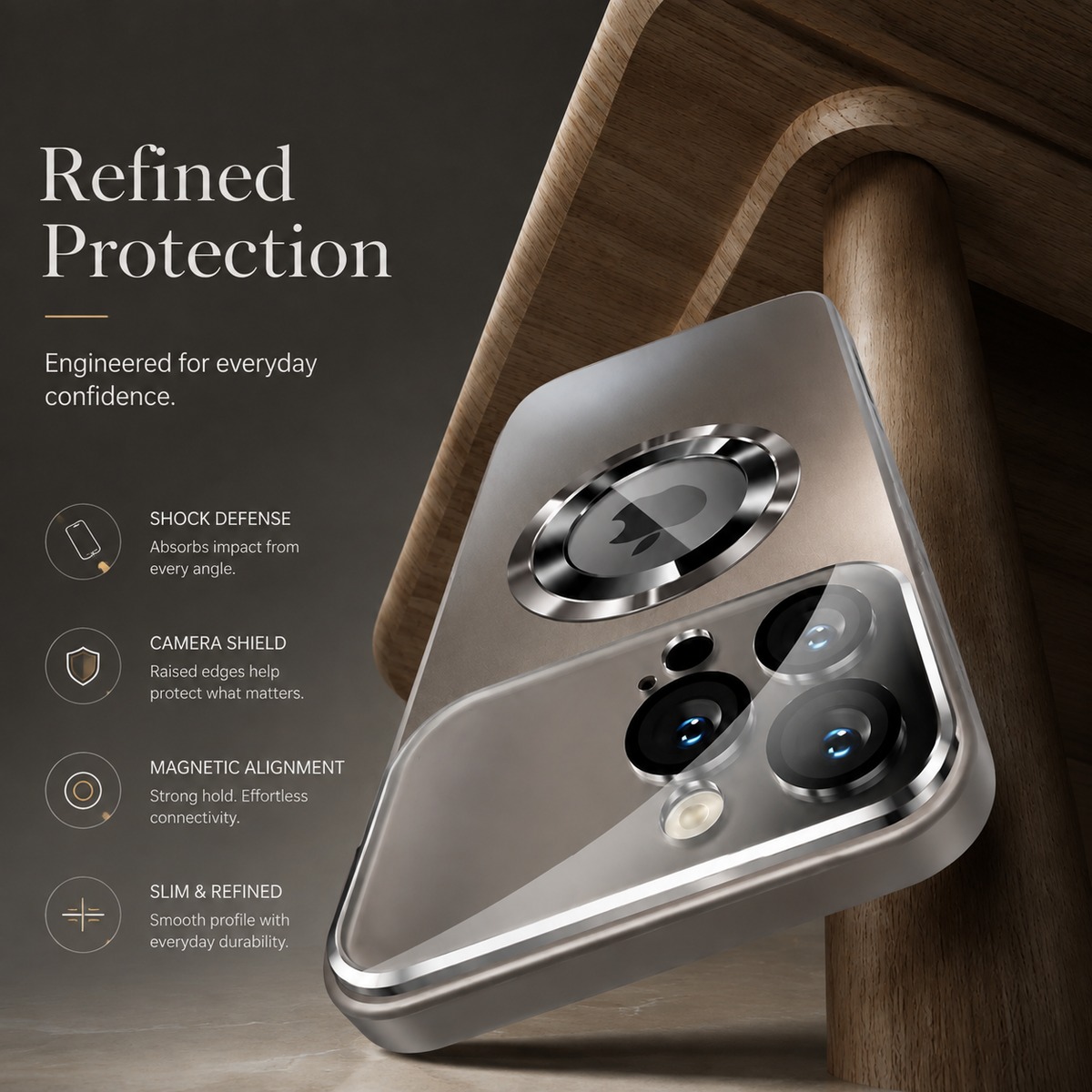Premium iPhone Case MagSafe Compatible Tempered Glass Cover Shockproof Protective Design Camera Lens Protection Slim Magnetic Anti Scratch Hard Back