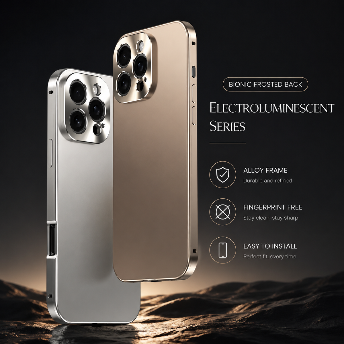 Premium iPhone Case MagSafe Compatible Titanium Alloy Frame Shockproof Protective Cover Camera Lens Protection Ultra Thin Frosted Anti Fingerprint Matte