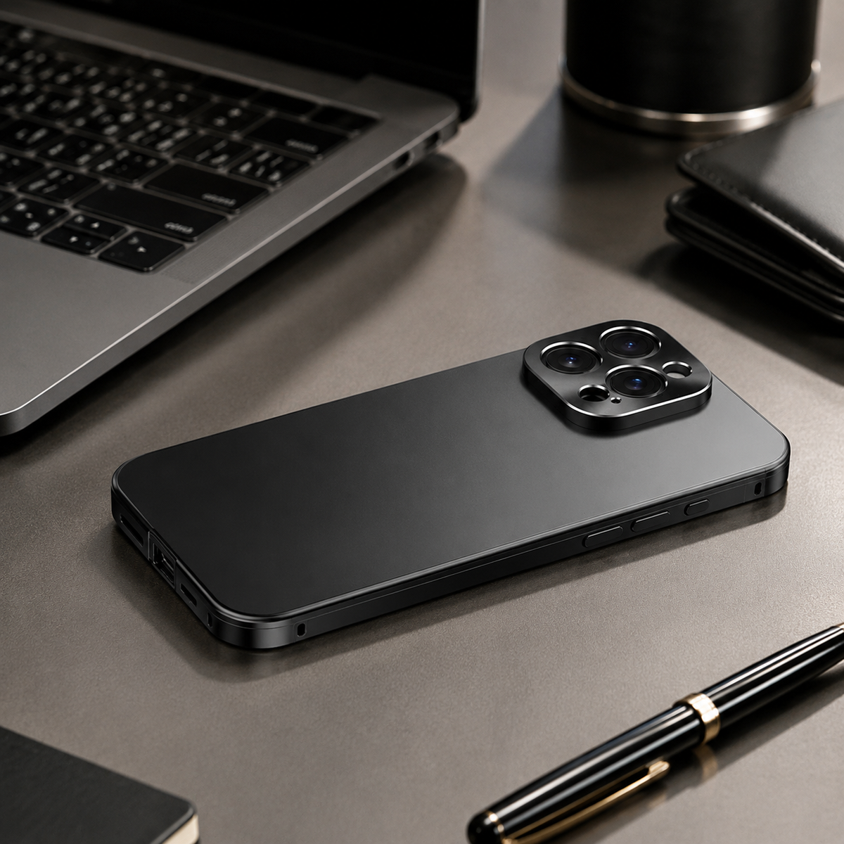 Premium iPhone Case MagSafe Compatible Titanium Alloy Frame Shockproof Protective Cover Camera Lens Protection Ultra Thin Frosted Anti Fingerprint Matte