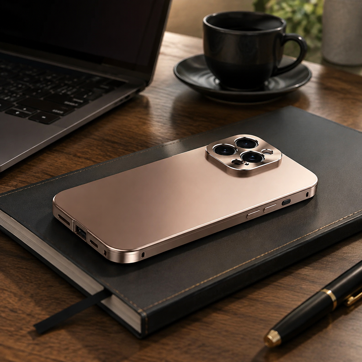 Premium iPhone Case MagSafe Compatible Titanium Alloy Frame Shockproof Protective Cover Camera Lens Protection Ultra Thin Frosted Anti Fingerprint Matte
