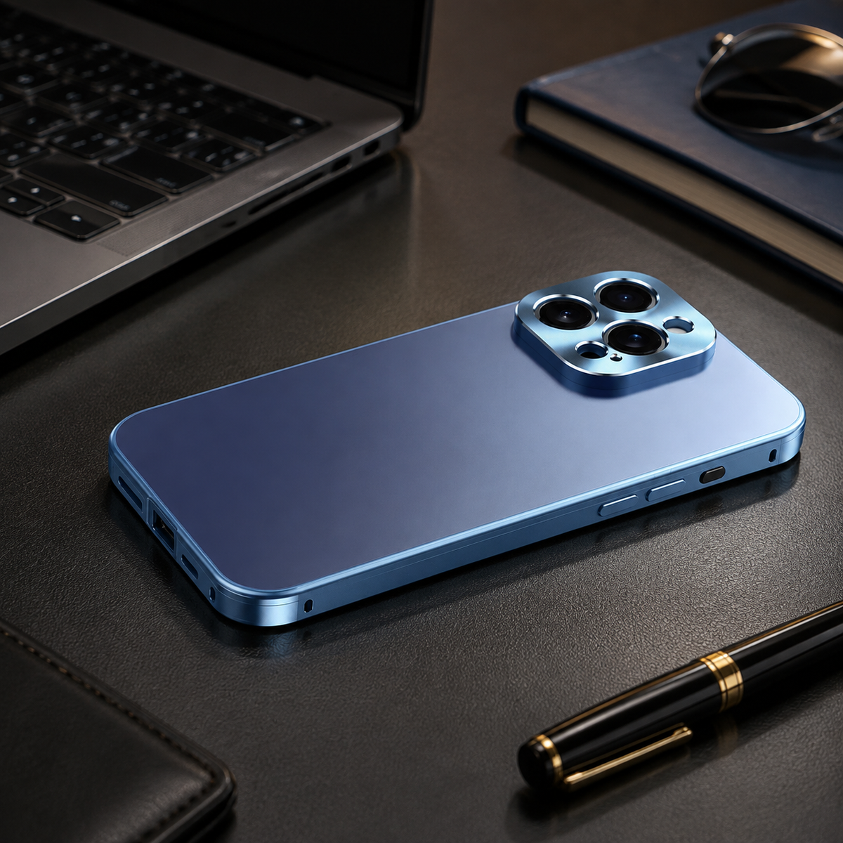 Premium iPhone Case MagSafe Compatible Titanium Alloy Frame Shockproof Protective Cover Camera Lens Protection Ultra Thin Frosted Anti Fingerprint Matte