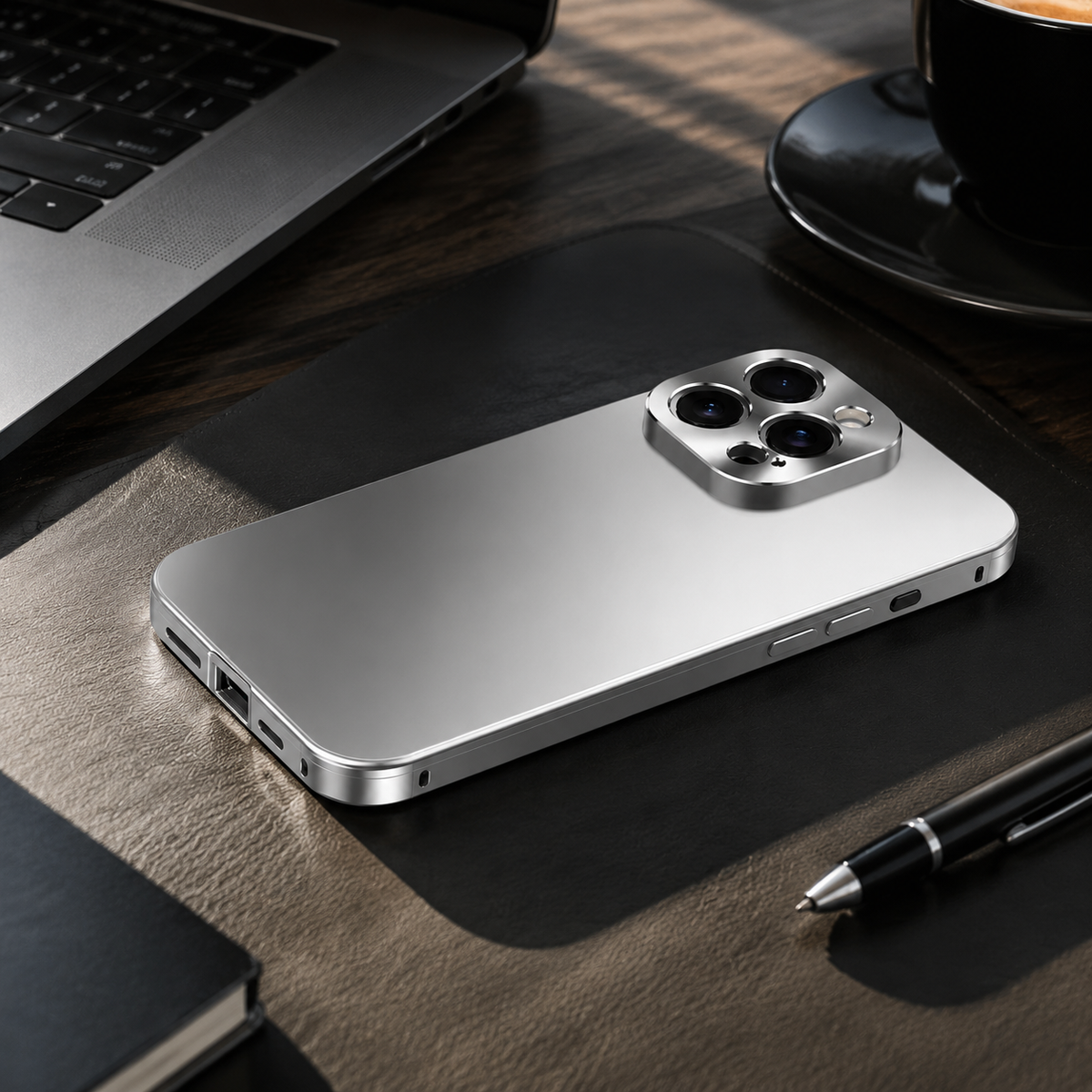 Premium iPhone Case MagSafe Compatible Titanium Alloy Frame Shockproof Protective Cover Camera Lens Protection Ultra Thin Frosted Anti Fingerprint Matte
