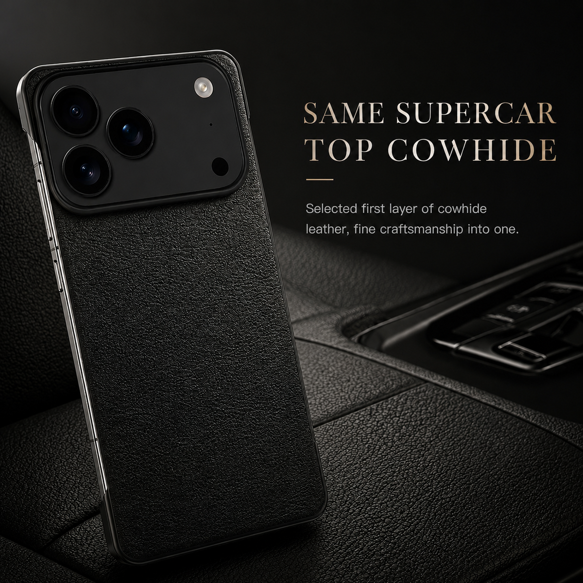 Premium iPhone Case MagSafe Compatible Ultra Thin Leather Cover Frameless PC Back Shockproof Anti Fall Camera Protection Non Slip Matte Slim Design