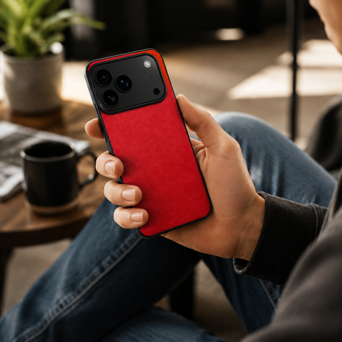 Premium iPhone Case MagSafe Compatible Ultra Thin Leather Cover Frameless PC Back Shockproof Anti Fall Camera Protection Non Slip Matte Slim Design