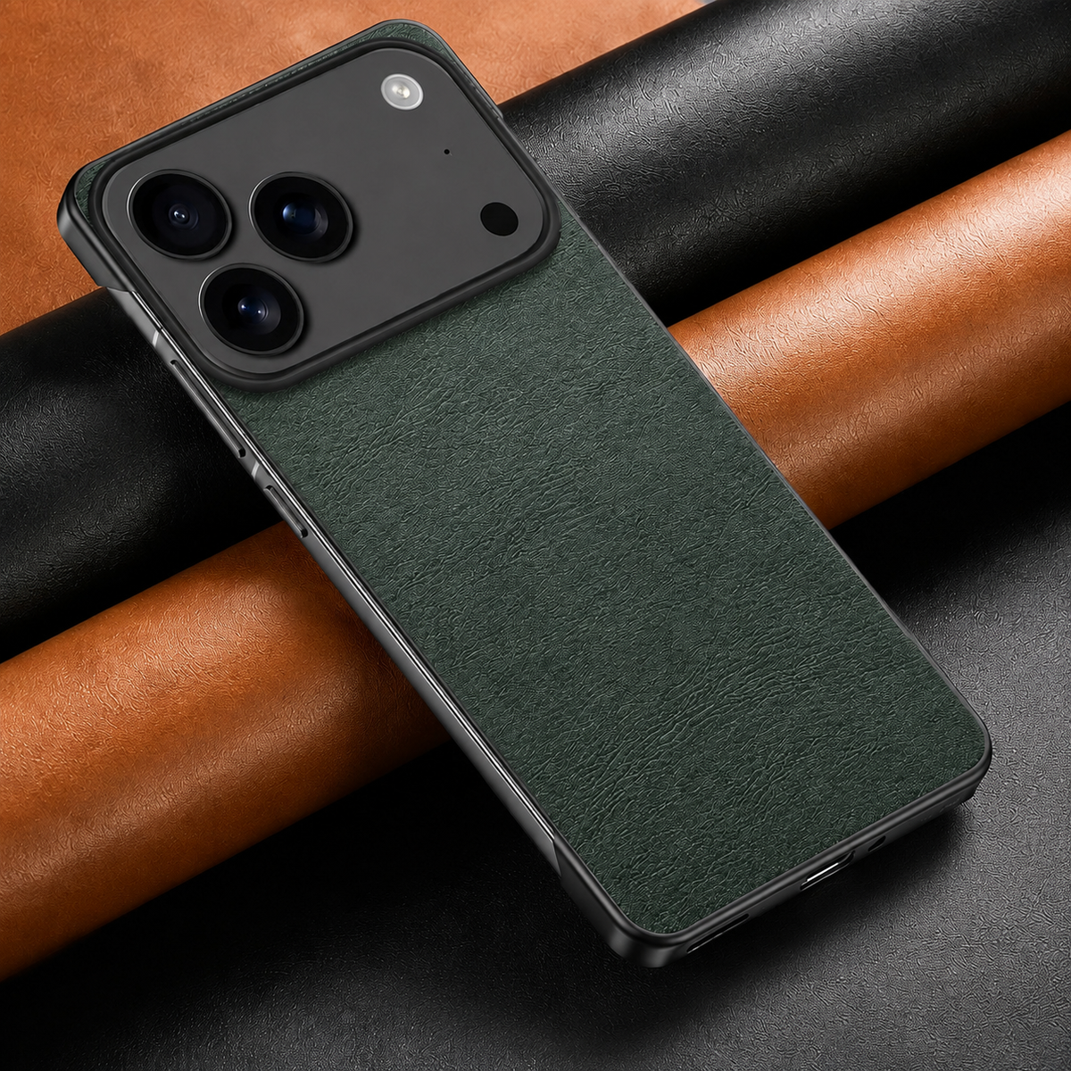 Premium iPhone Case MagSafe Compatible Ultra Thin Leather Cover Frameless PC Back Shockproof Anti Fall Camera Protection Non Slip Matte Slim Design
