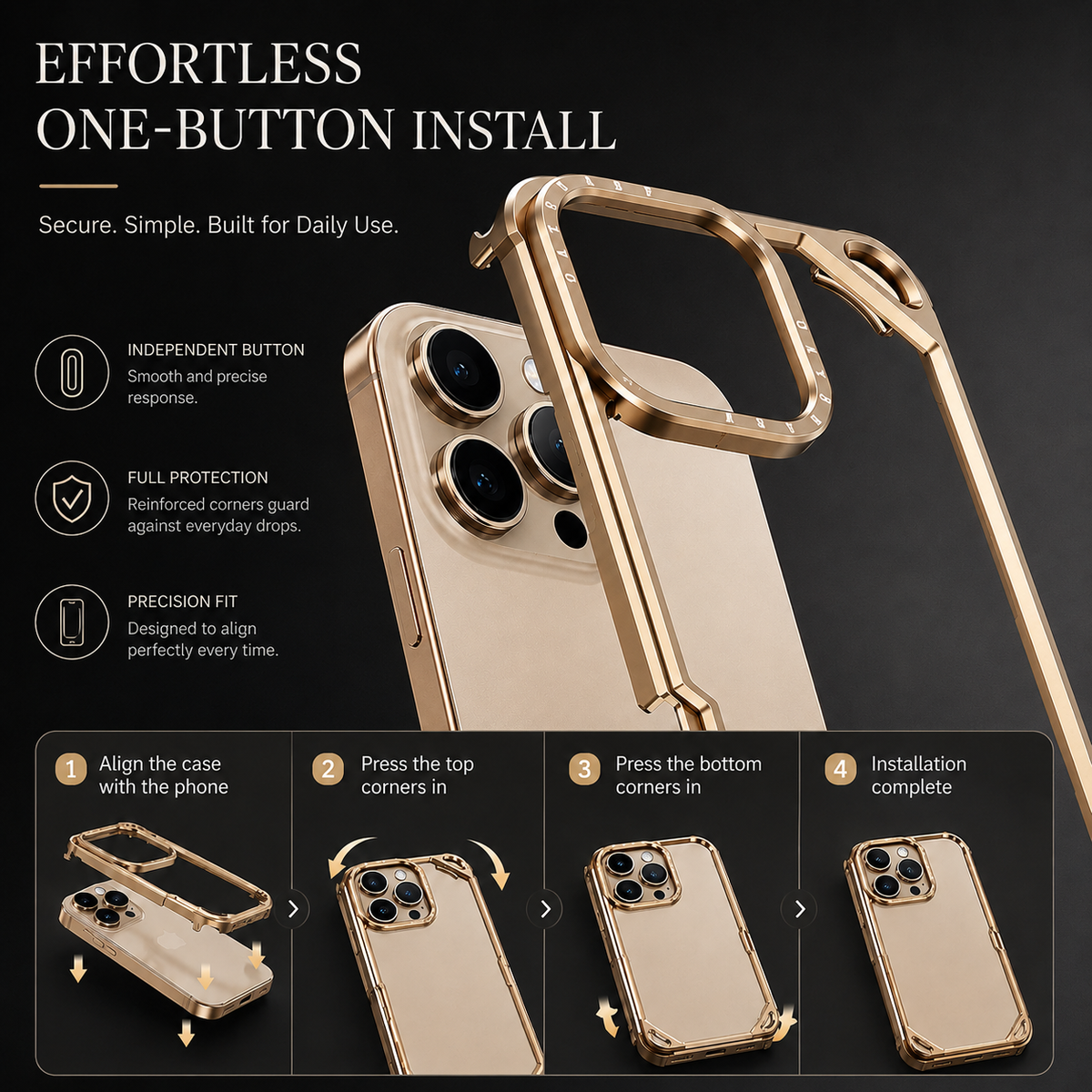 Premium iPhone Case MagSafe Compatible Ultra Thin Metal Bumper Cover Shockproof Protection Camera Lens Guard Slim Magnetic Lightweight Anti Scratch Design