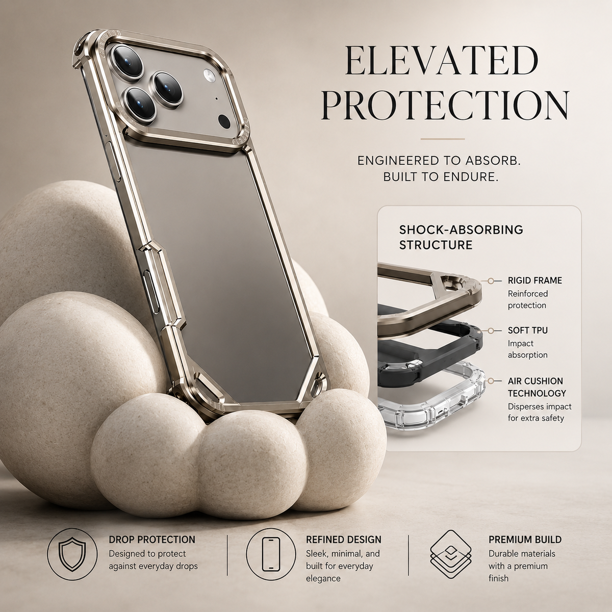 Premium iPhone Case MagSafe Compatible Ultra Thin Metal Bumper Cover Shockproof Protection Camera Lens Guard Slim Magnetic Lightweight Anti Scratch Design