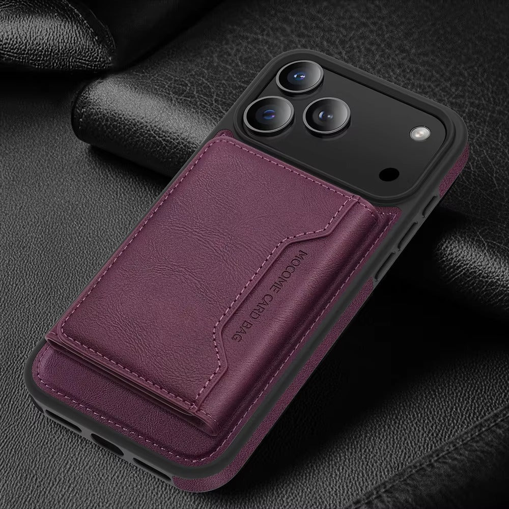 Premium iPhone Case MagSafe Compatible Wallet PU Leather Card Holder Shockproof Protective Cover Magnetic Anti Scratch Non Slip Secure Storage