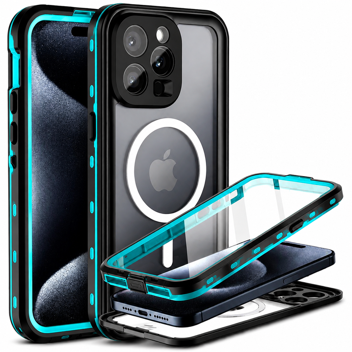 Premium iPhone Case MagSafe Compatible Waterproof IP68 Cover 360° Full Body Shockproof Protection Dustproof Camera Lens Guard Slim Rugged Outdoor Design