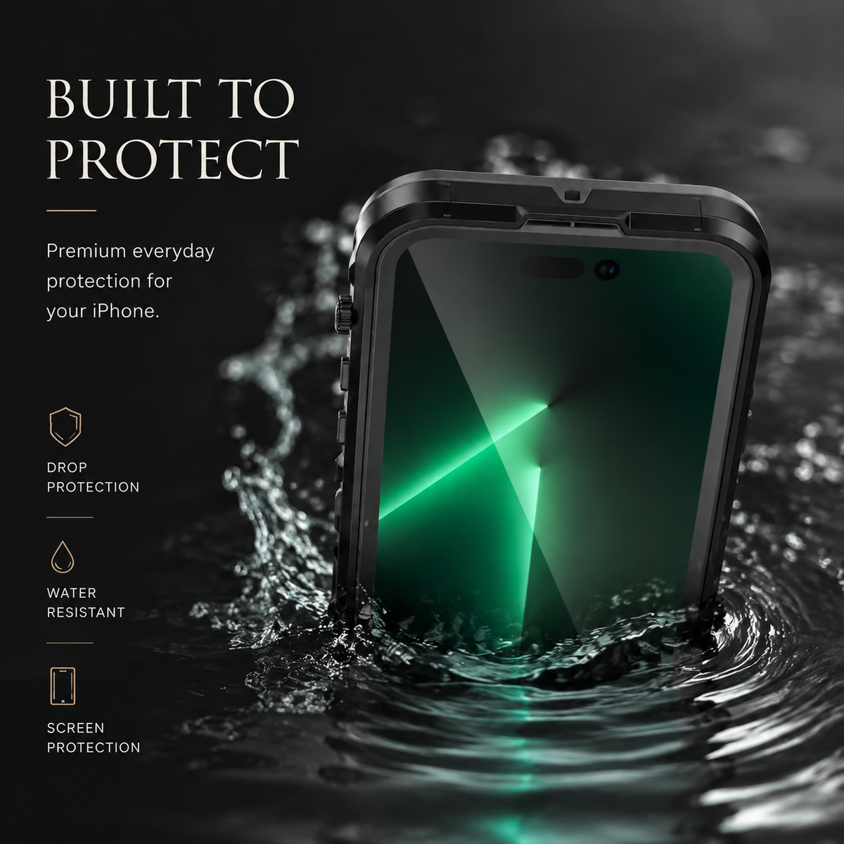 Premium iPhone Case MagSafe Compatible Waterproof IP68 Cover 360° Full Body Shockproof Protection Dustproof Camera Lens Guard Slim Rugged Outdoor Design