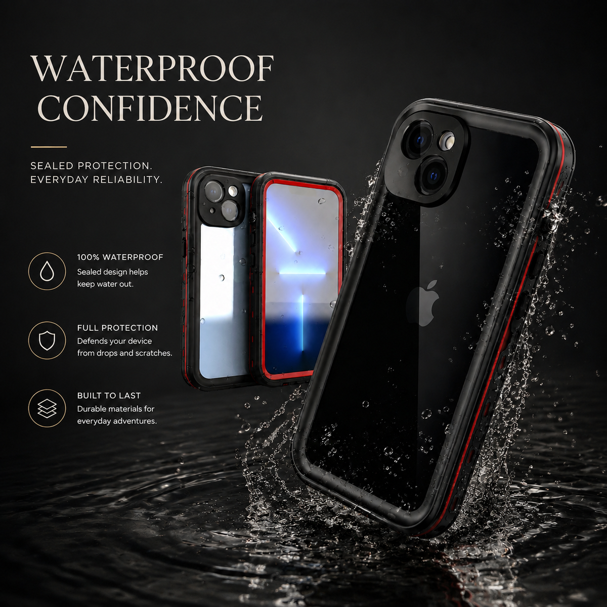 Premium iPhone Case MagSafe Compatible Waterproof IP68 Cover Full Body Protection Shockproof Dustproof Camera Lens Guard Slim Rugged Outdoor Design