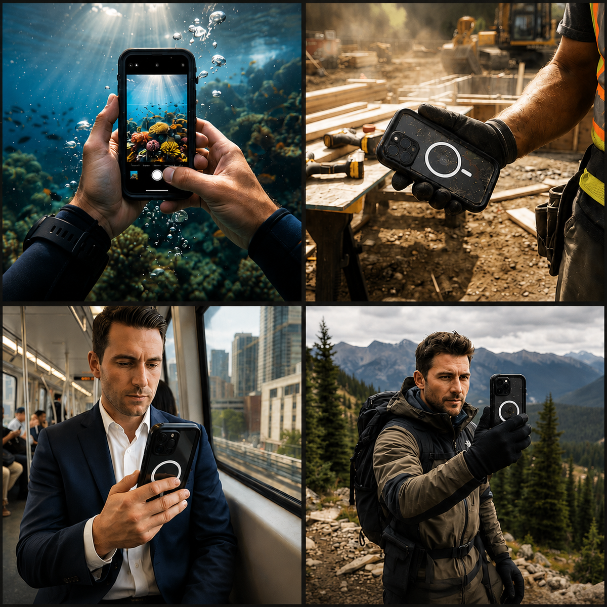 Premium iPhone Case MagSafe Compatible Waterproof IP68 Cover Full Body Protection Shockproof Dustproof Camera Lens Guard Slim Rugged Outdoor Design