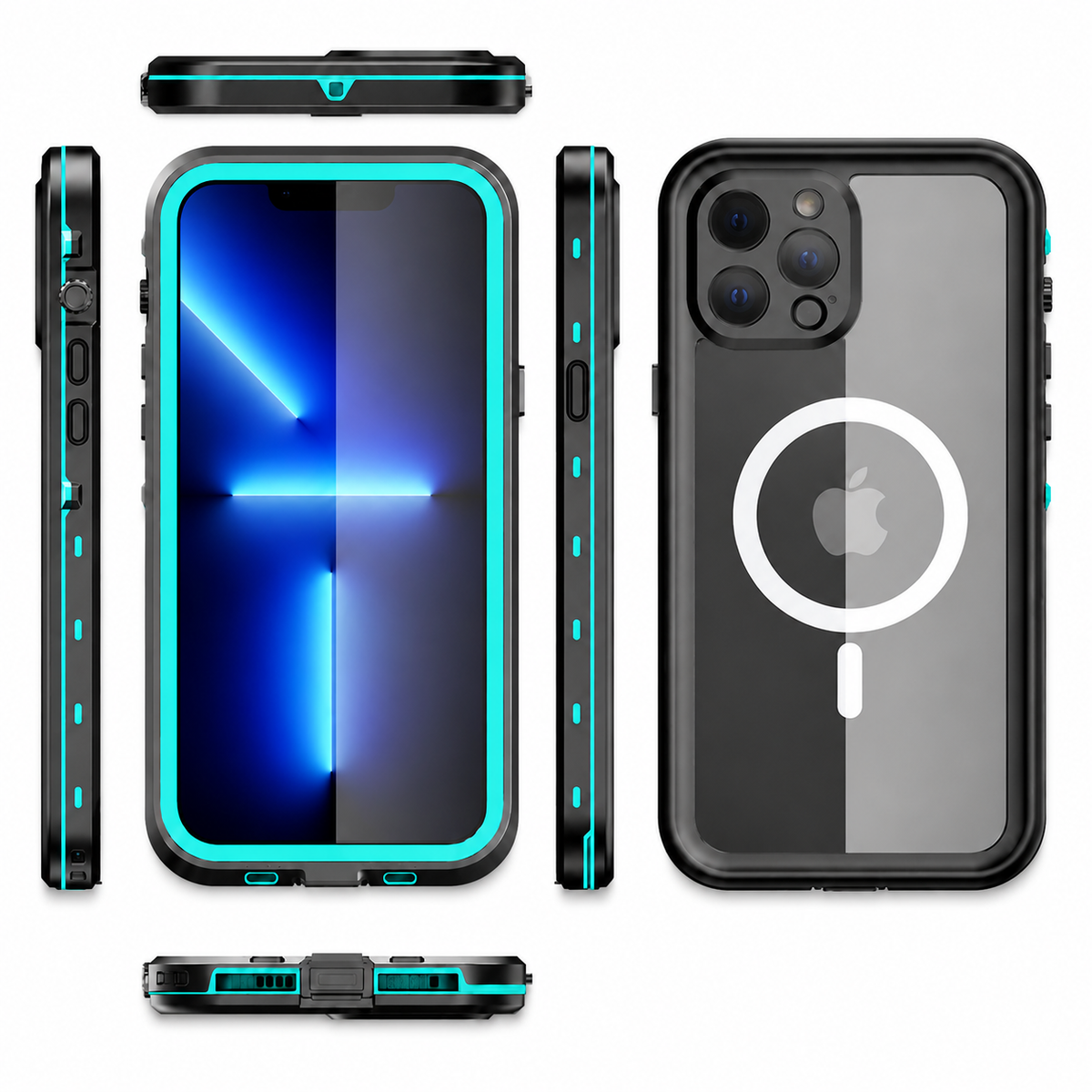 Premium iPhone Case MagSafe Compatible Waterproof IP68 Cover Full Body Protection Shockproof Dustproof Camera Lens Guard Slim Rugged Outdoor Design