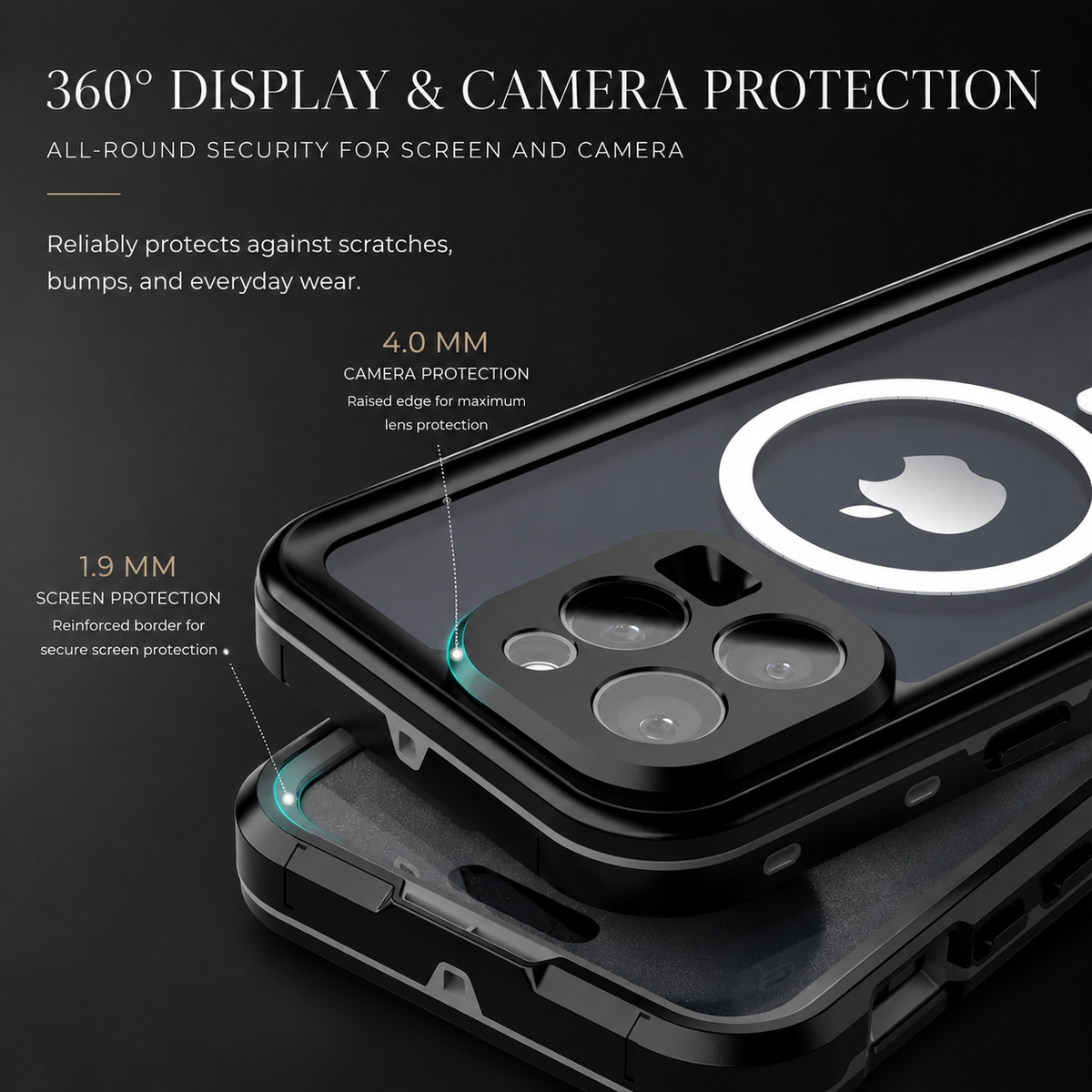 Premium iPhone Case MagSafe Compatible Waterproof IP68 Shockproof Protective Cover Full Body Sealed Camera Lens Protection Dustproof Rugged Design