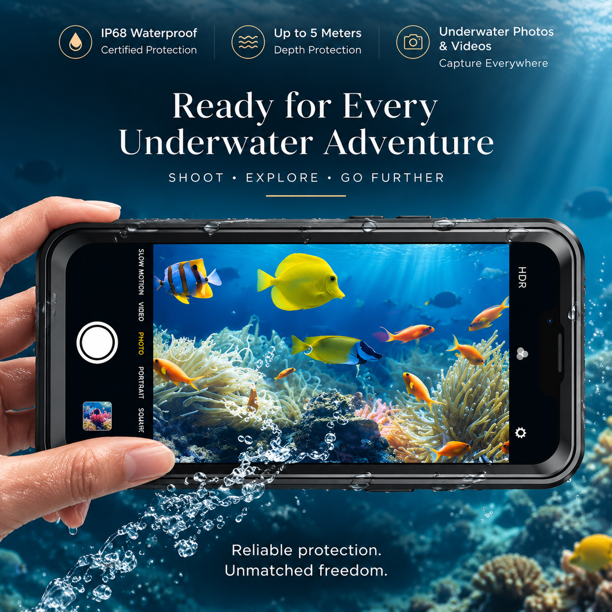 Premium iPhone Case MagSafe Compatible Waterproof IP68 Shockproof Protective Cover Full Body Sealed Camera Lens Protection Transparent Rugged Design