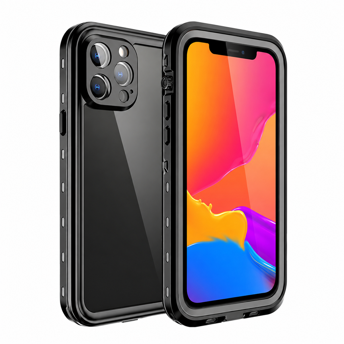 Premium iPhone Case MagSafe Compatible Waterproof IP68 Shockproof Protective Cover Full Body Sealed Camera Lens Protection Transparent Rugged Design