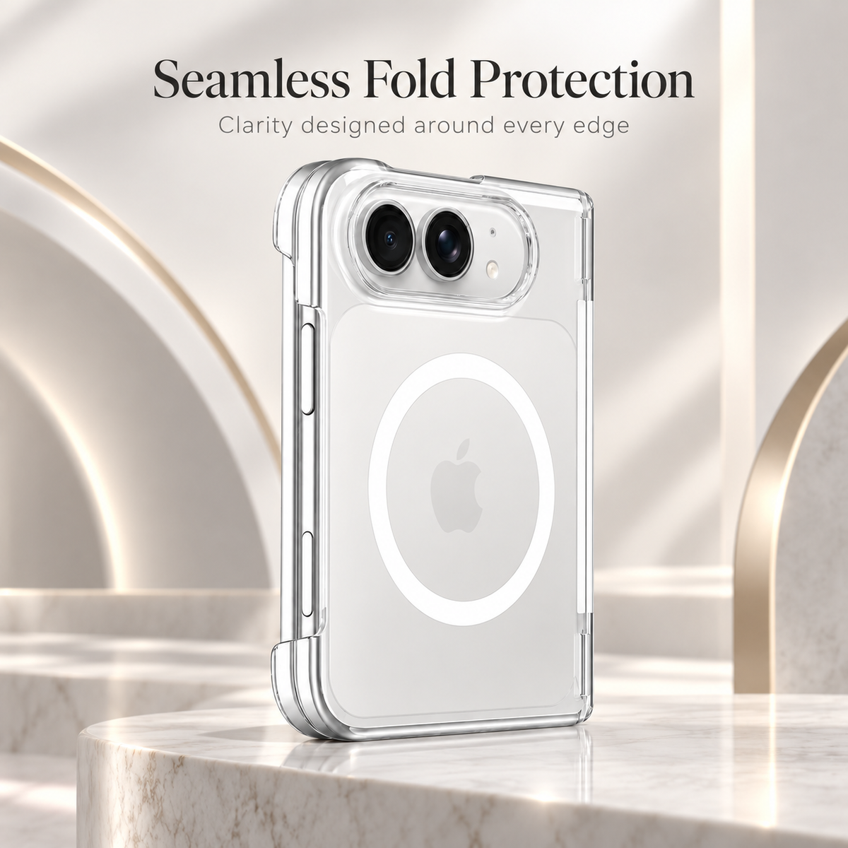 Premium iPhone Case MagSafe Crystal Clear Magnetic Foldable Shockproof PC TPU Full Coverage Anti Scratch Non Slip Lightweight Protective Cover Case