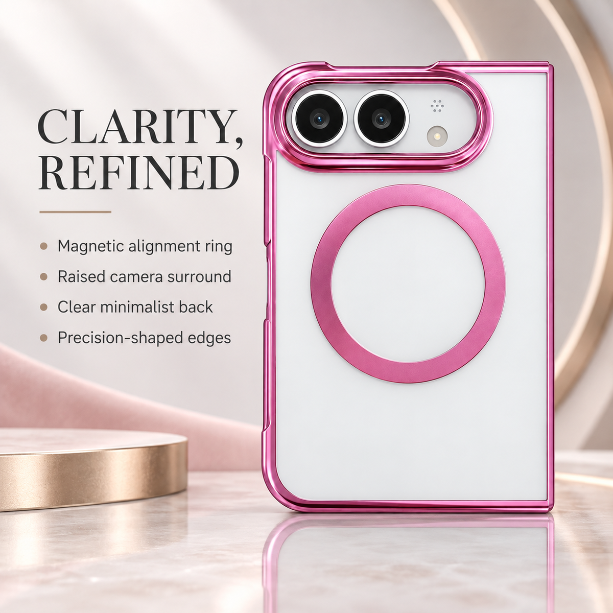 Premium iPhone Case MagSafe Electroplated Clear Magnetic Shockproof PC TPU Anti Scratch Non Slip Lightweight Foldable Transparent Protective Cover Case