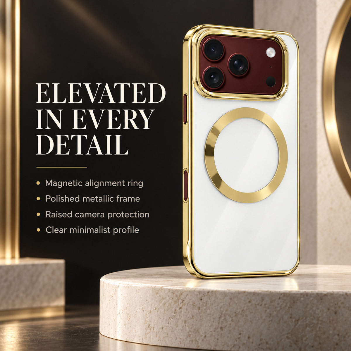 Premium iPhone Case MagSafe Electroplated Clear Magnetic Shockproof PC TPU Anti Scratch Non Slip Lightweight Foldable Transparent Protective Cover Case