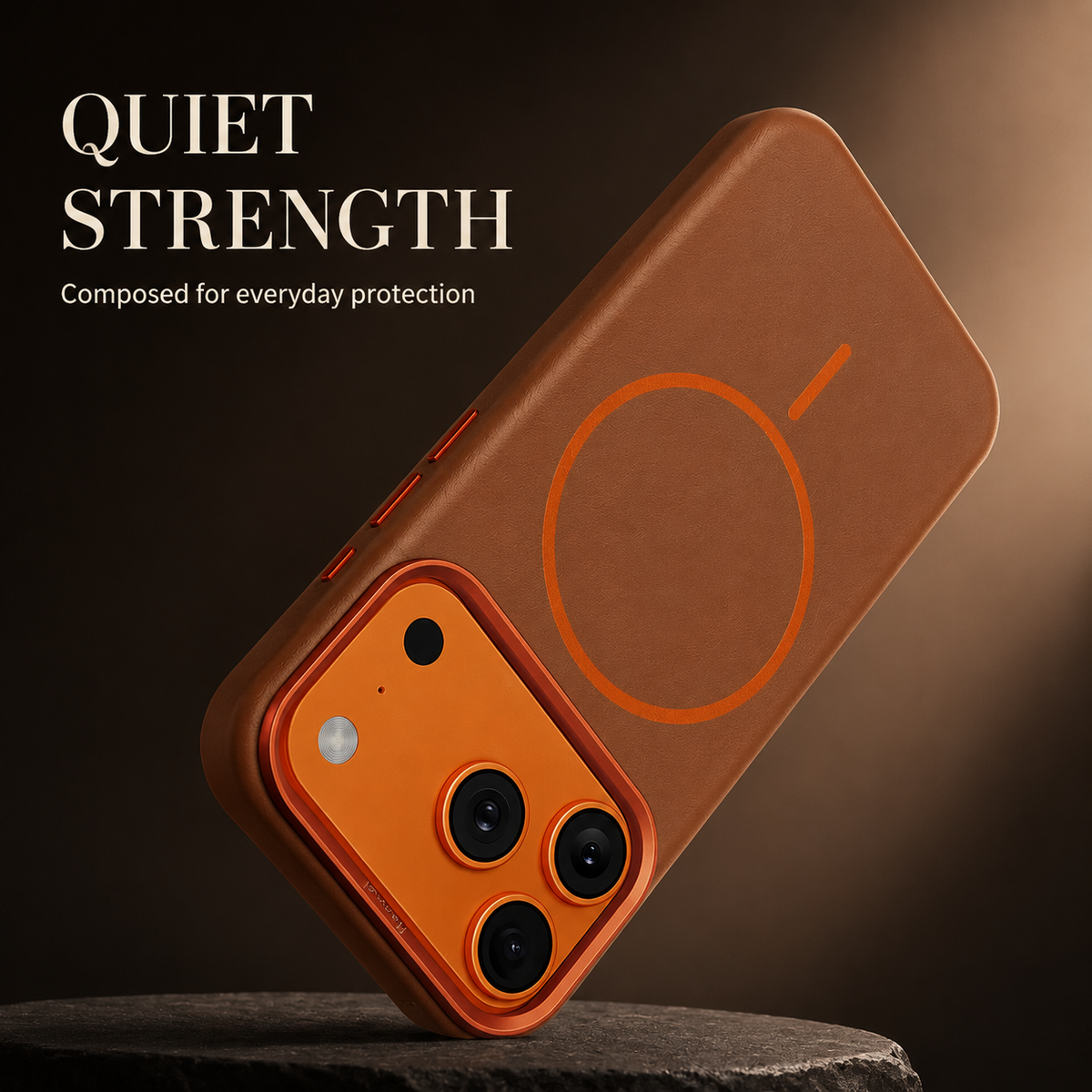 Premium iPhone Case MagSafe Elephant Texture Faux Leather Magnetic Wireless Charging Full Coverage Protective Cover Slim Business Shockproof Case