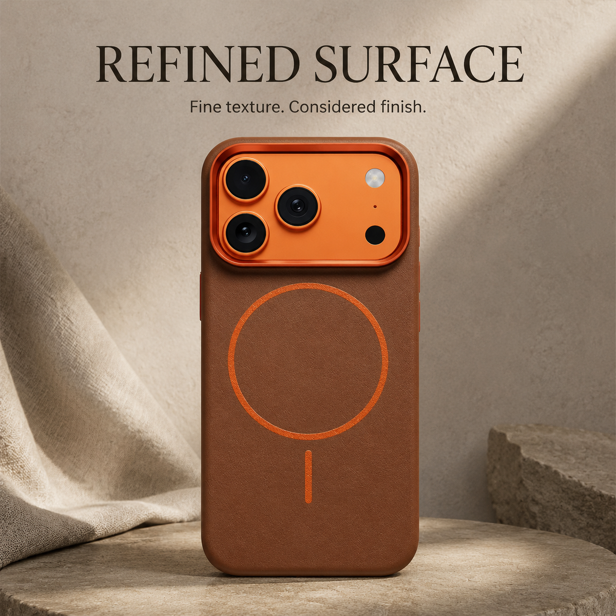Premium iPhone Case MagSafe Elephant Texture Faux Leather Magnetic Wireless Charging Full Coverage Protective Cover Slim Business Shockproof Case