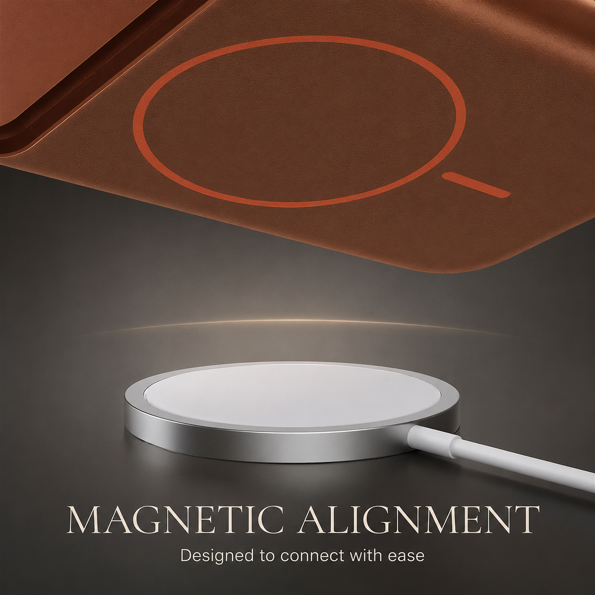 Premium iPhone Case MagSafe Elephant Texture Faux Leather Magnetic Wireless Charging Full Coverage Protective Cover Slim Business Shockproof Case