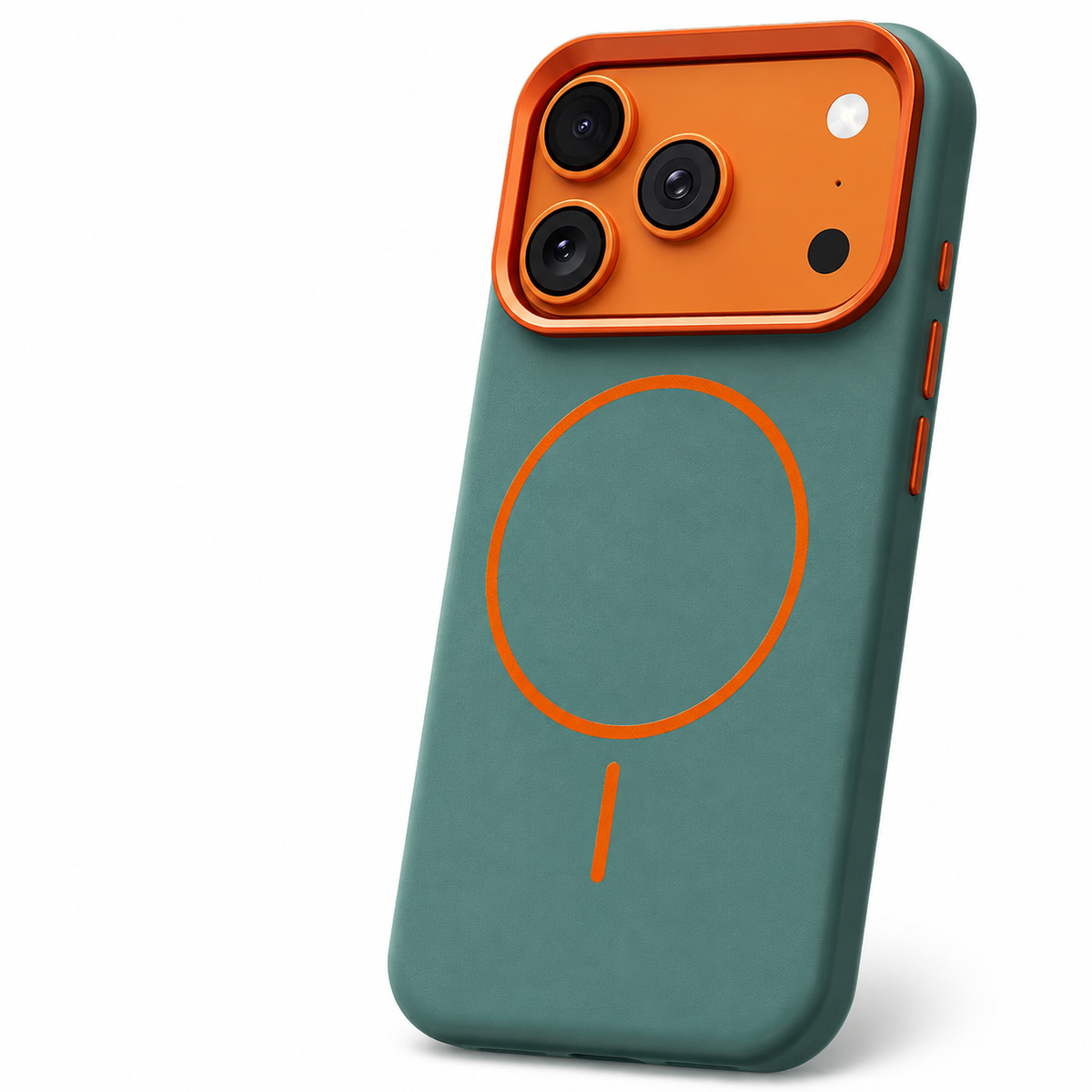 Premium iPhone Case MagSafe Elephant Texture Faux Leather Magnetic Wireless Charging Full Coverage Protective Cover Slim Business Shockproof Case