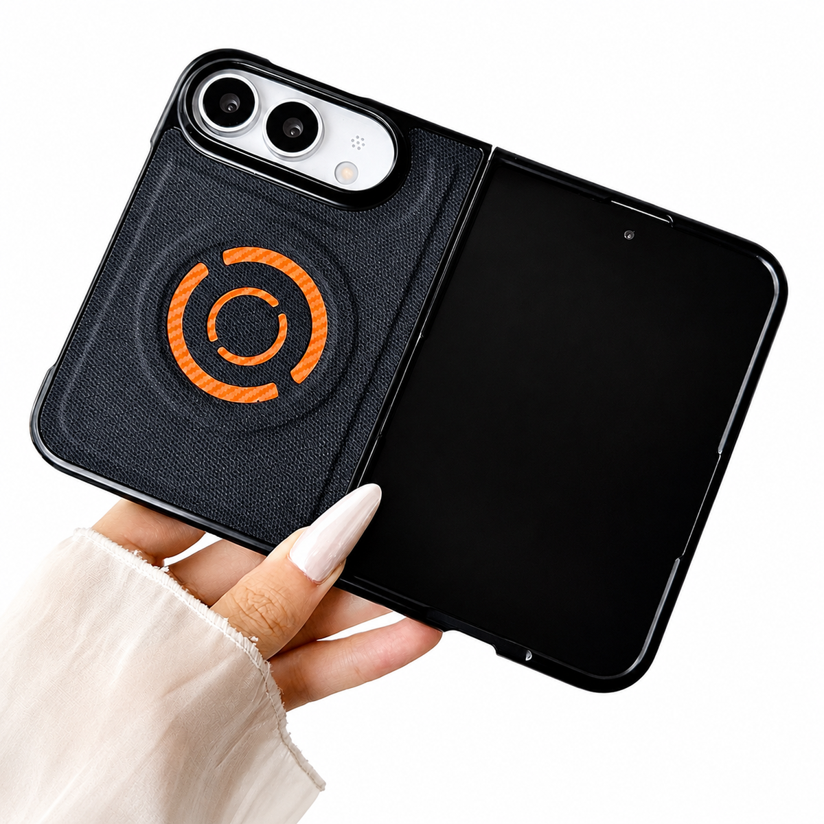 Premium iPhone Case MagSafe Fabric PU Leather Magnetic Full Camera Protection Shockproof Non Slip Matte Lightweight Textured Protective Back Cover Case