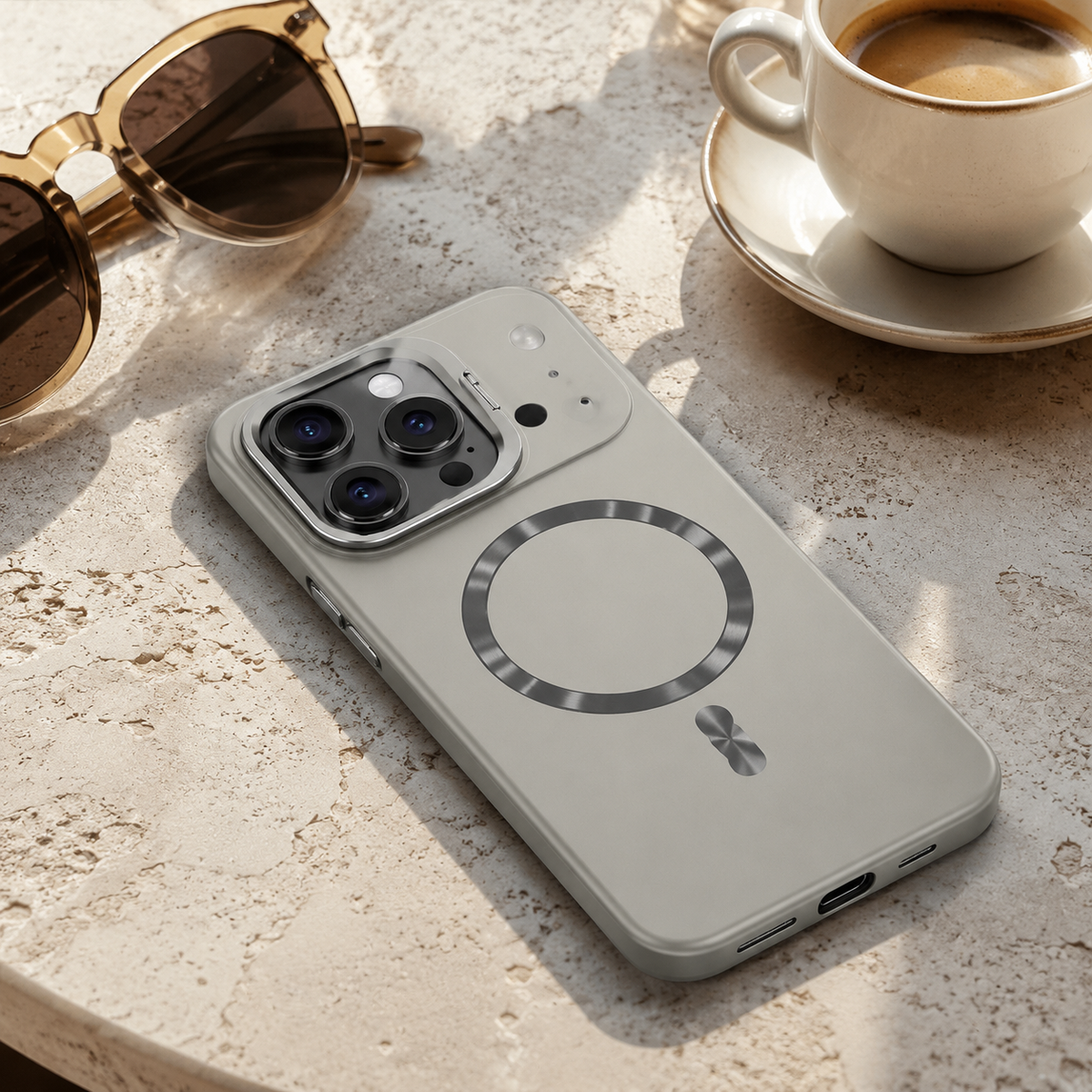 Premium iPhone Case MagSafe Frameless Metal Lens Holder Magnetic Ultra Thin Matte PC Anti Scratch Non Slip Lightweight Full Coverage Protective Cover