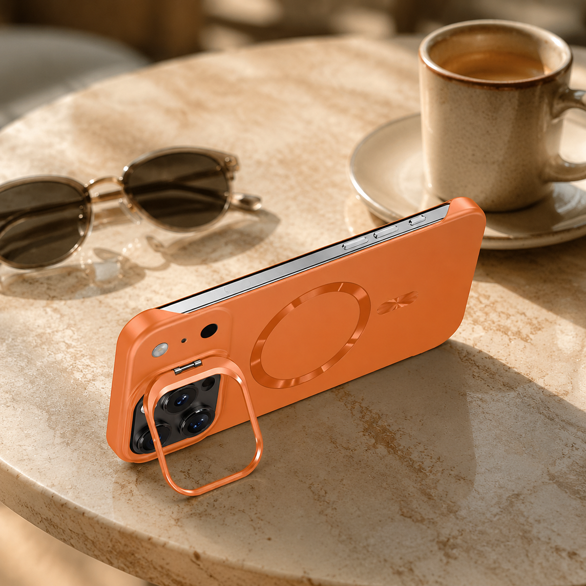 Premium iPhone Case MagSafe Frameless Metal Lens Holder Magnetic Ultra Thin Matte PC Anti Scratch Non Slip Lightweight Full Coverage Protective Cover