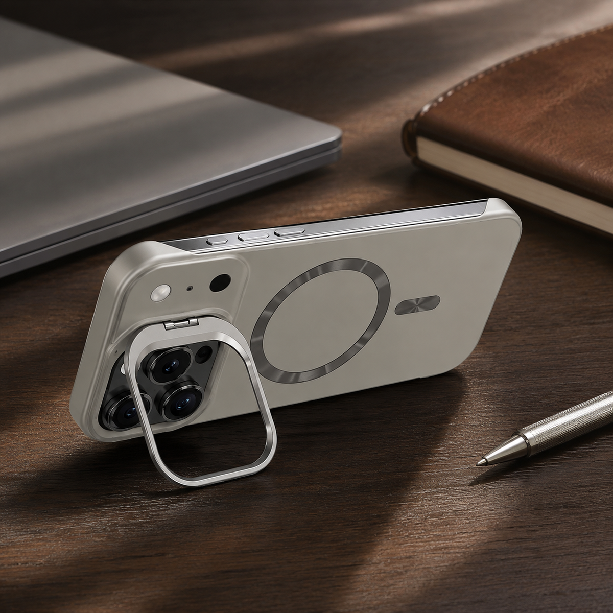Premium iPhone Case MagSafe Frameless Metal Lens Holder Magnetic Ultra Thin Matte PC Anti Scratch Non Slip Lightweight Full Coverage Protective Cover