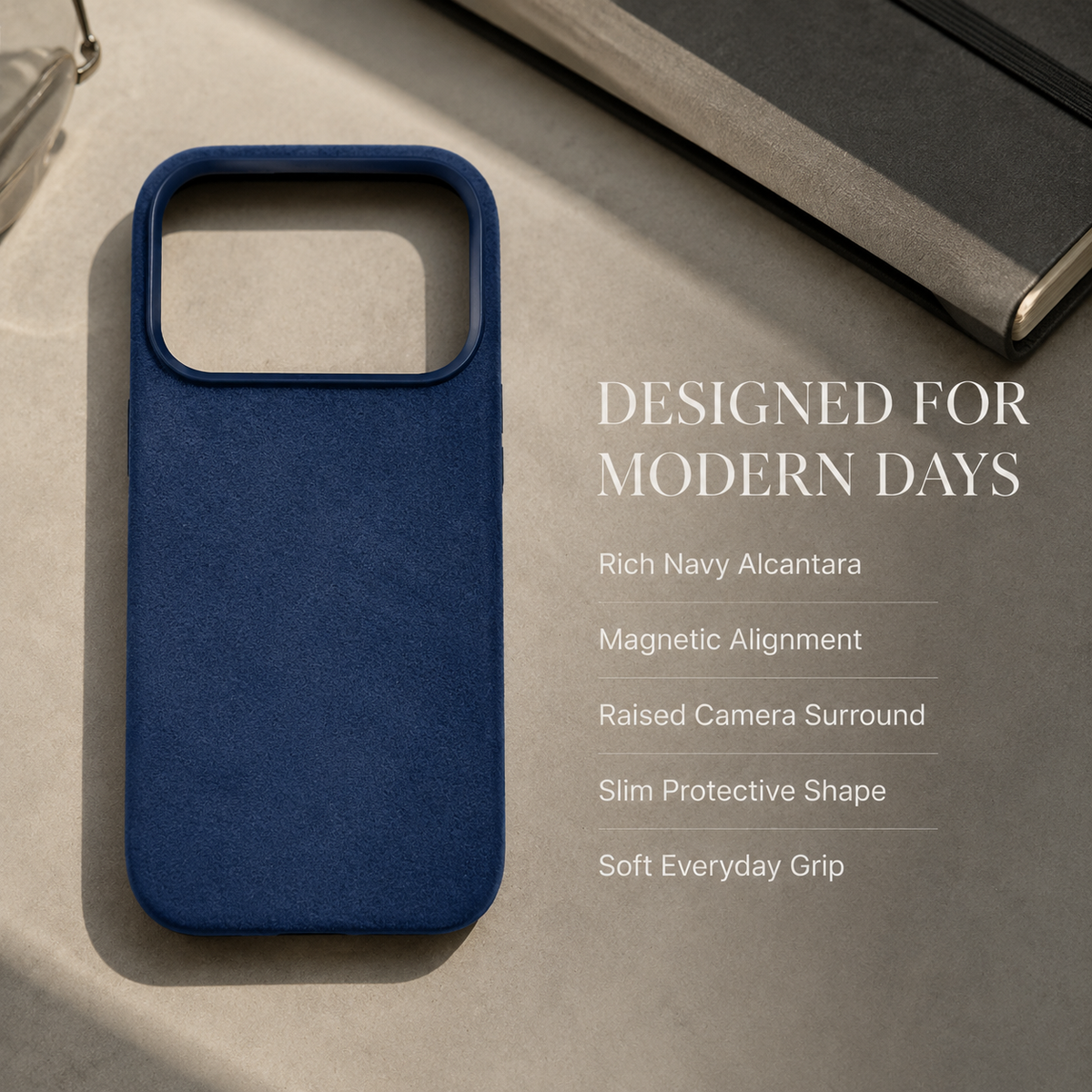 Premium iPhone Case MagSafe Genuine Alcantara Leather Magnetic Soft Touch Protective Cover Textured Non Slip Slim Business Shockproof Soft Case Design