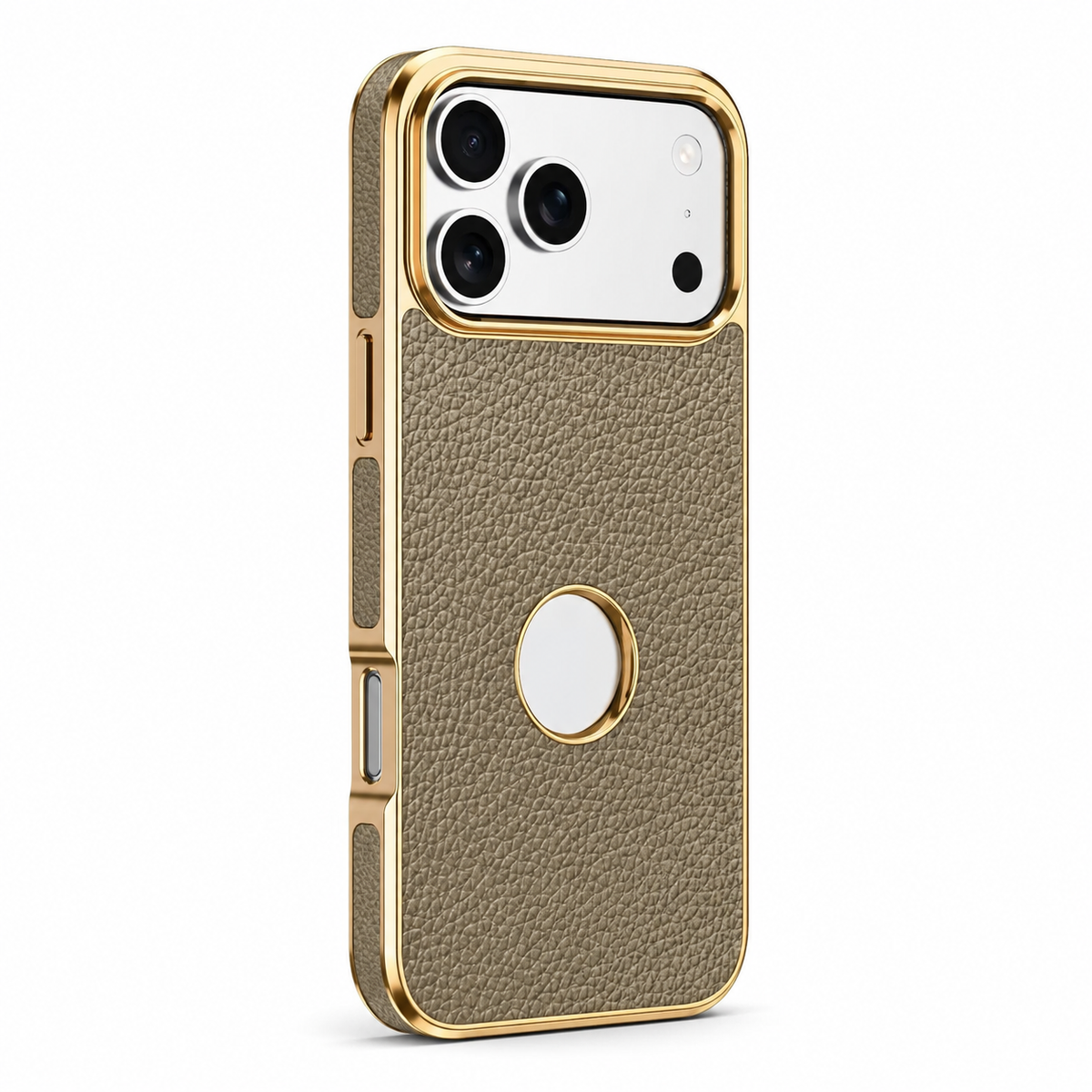 Premium iPhone Case MagSafe Genuine Cowhide Leather Slim Protective Cover Lychee Texture Anti Fingerprint Non Slip Camera Protection Magnetic Lightweight