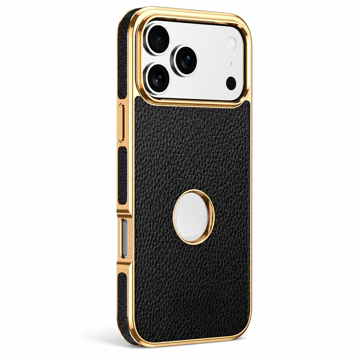 Premium iPhone Case MagSafe Genuine Cowhide Leather Slim Protective Cover Lychee Texture Anti Fingerprint Non Slip Camera Protection Magnetic Lightweight