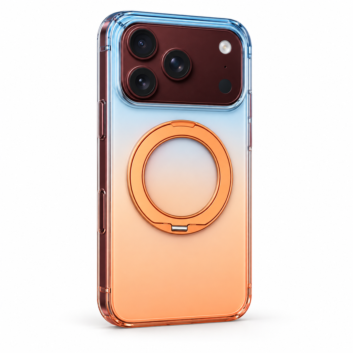 Premium iPhone Case MagSafe Gradient Foldable Hinge Armor Magnetic 360 Rotating Stand Shockproof Slim Protective Cover for iPhone Ultra Fold