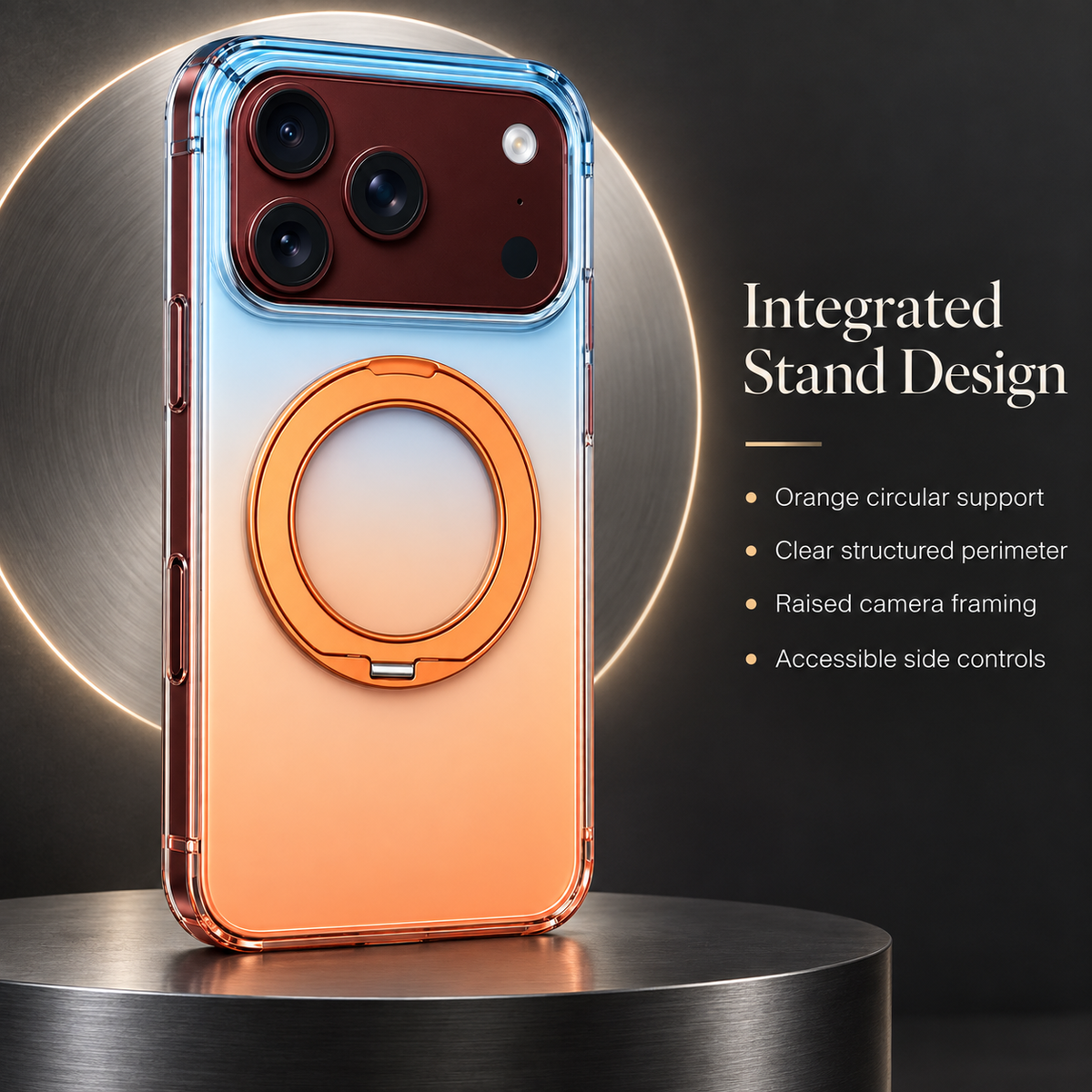 Premium iPhone Case MagSafe Gradient Foldable Hinge Armor Magnetic 360 Rotating Stand Shockproof Slim Protective Cover for iPhone Ultra Fold