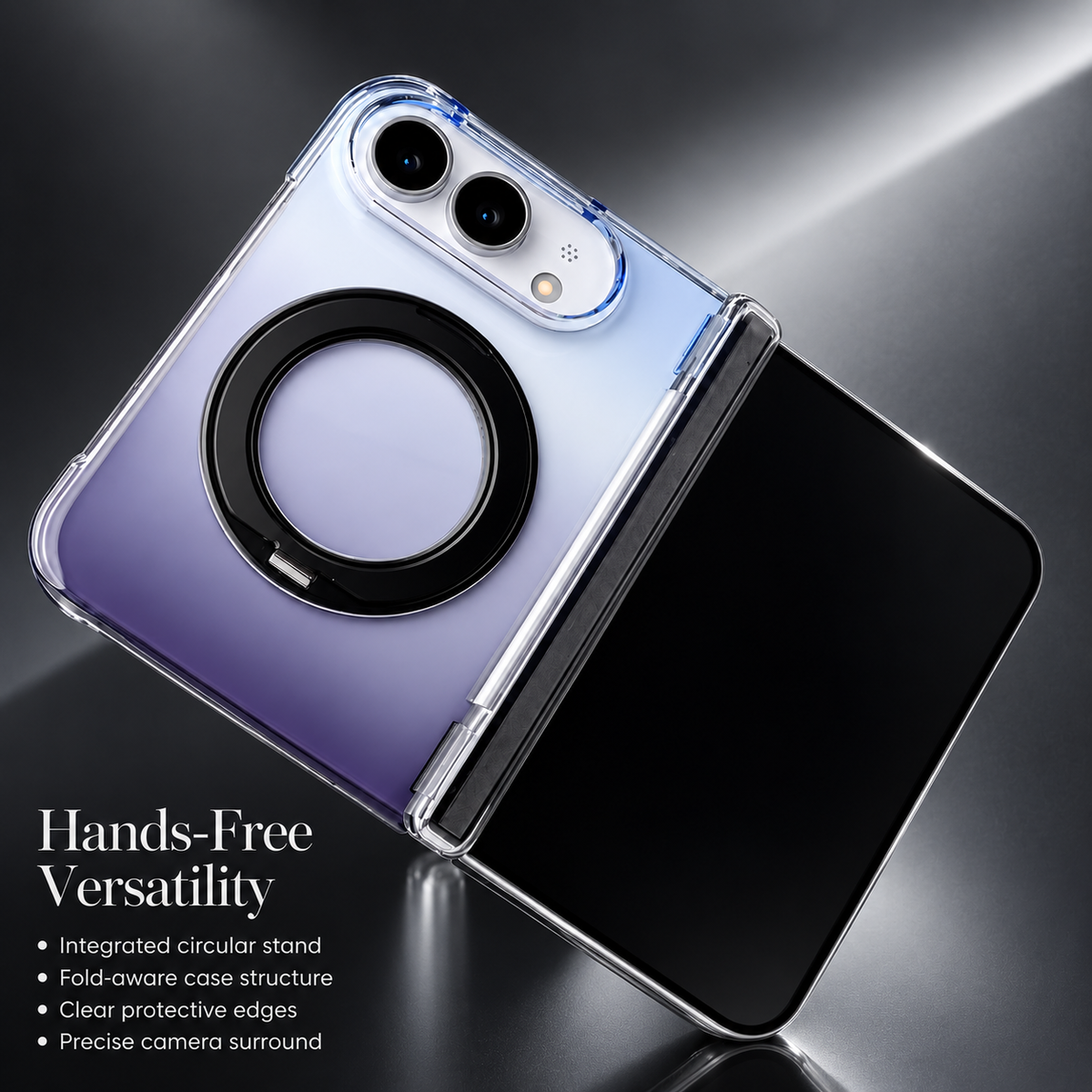 Premium iPhone Case MagSafe Gradient Foldable Hinge Armor Magnetic 360 Rotating Stand Shockproof Slim Protective Cover for iPhone Ultra Fold