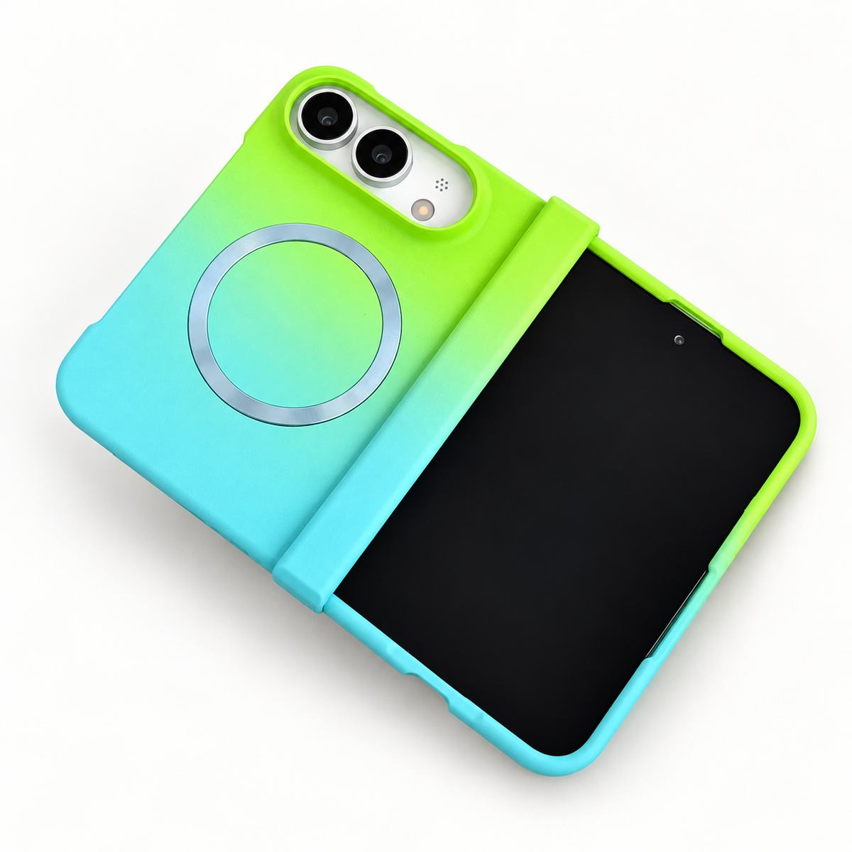 Premium iPhone Case MagSafe Gradient Hinge Protection Magnetic Hard PC Shockproof Foldable Anti Scratch Slim Protective Phone Cover Case Design