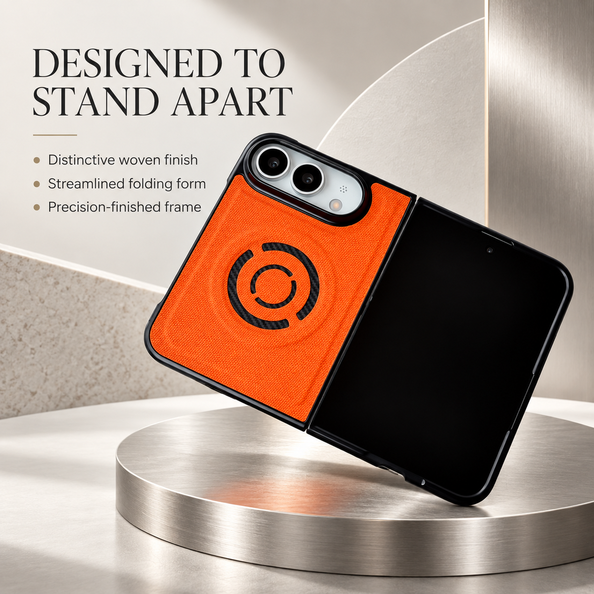 Premium iPhone Case MagSafe Hard PC Artificial Leather Magnetic Wireless Charging Foldable Anti Fingerprint Slim Protective Bumper Cover Case Design