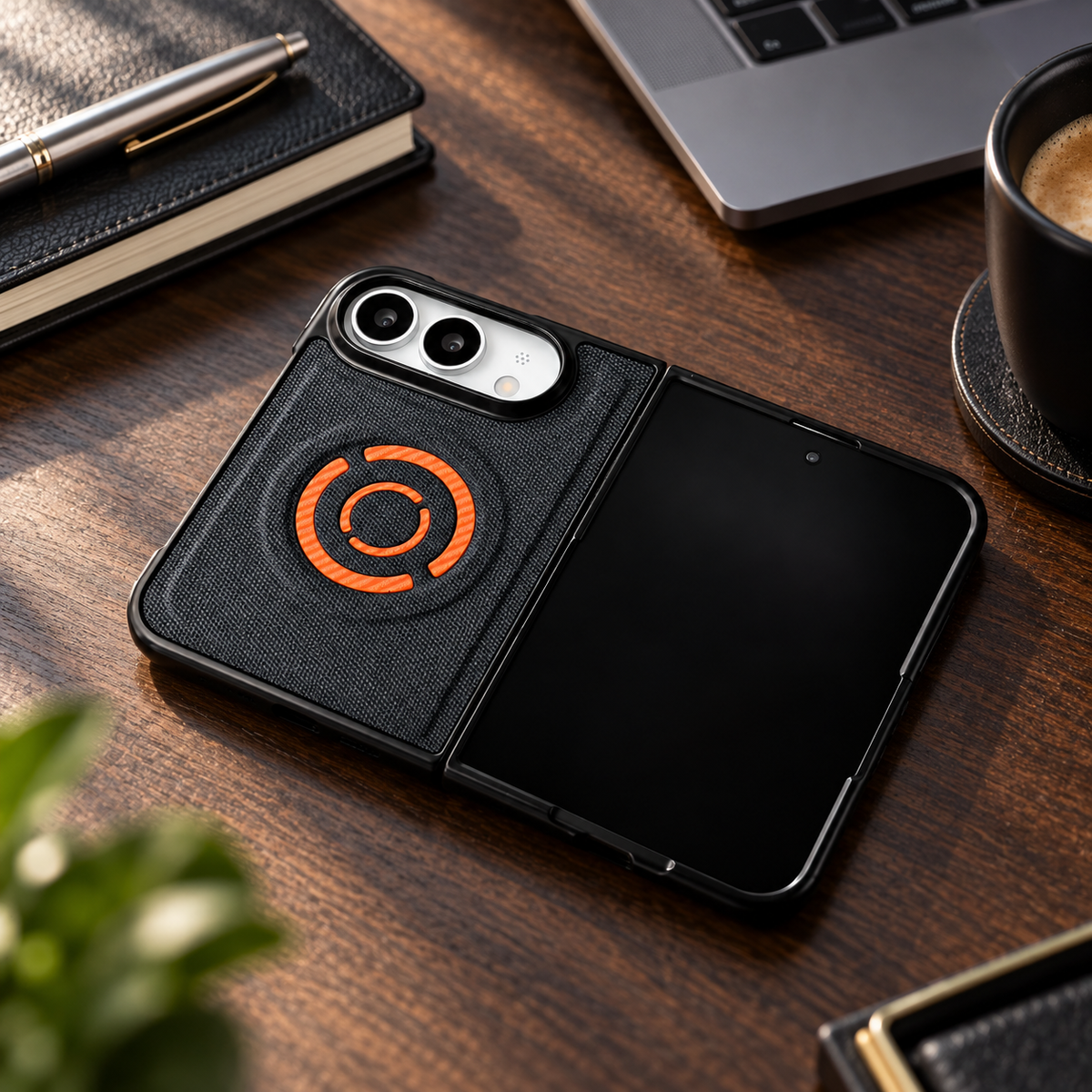 Premium iPhone Case MagSafe Hard PC Artificial Leather Magnetic Wireless Charging Foldable Shockproof Slim Business Protective Bumper Cover Case Design
